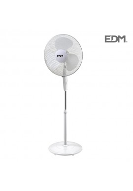 Ventilador de pie con base circular negro 45w ø aspas 40cm altura regulable 110-130 cm EDM