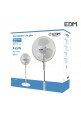 Ventilador de pie con base circular negro 45w ø aspas 40cm altura regulable 110-130 cm EDM
