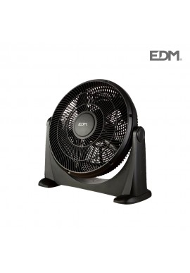 Ventilador de pie con base circular negro 45w ø aspas 40cm altura regulable 110-130 cm EDM