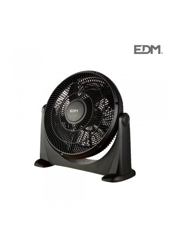 Ventilador de pie con base circular negro 45w ø aspas 40cm altura regulable 110-130 cm EDM