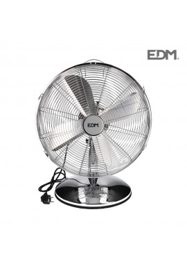 Ventilador de pie con base circular negro 45w ø aspas 40cm altura regulable 110-130 cm EDM