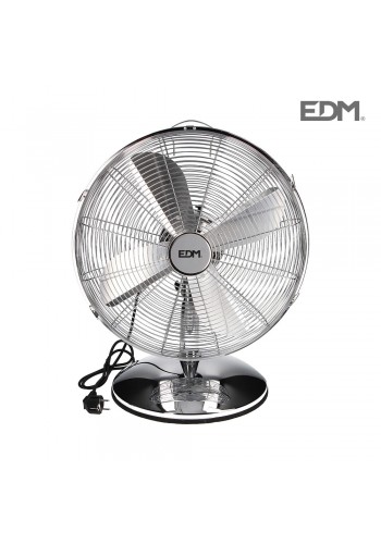 Ventilador de pie con base circular negro 45w ø aspas 40cm altura regulable 110-130 cm EDM